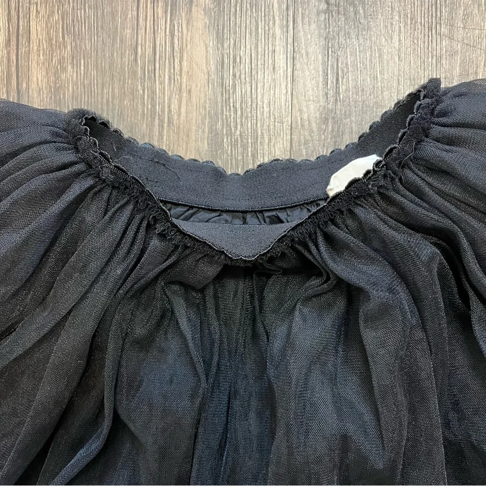 Girls Tulle Tutu Black Elastic Waist Mini Skirt Size